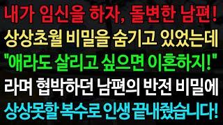 실화사연-내가 임신을 하자, 돌변한 남편! 상상초월 비밀을 숨기고 있었는데 "애라도 살리고 싶으면 이혼하지!" 라며 협박하던 남편의 반전 비밀에 상상못할 복수로 인생 끝내줬습니다!