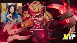 Pokimane's reaction to Marvel Rivals Scarlet Witch's skin MVP animation...