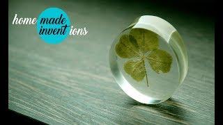 Four-leaf clover in resin. Homemade Inventions.