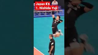 Japanese international volleyball player 1. Nishida Yuji Japan 