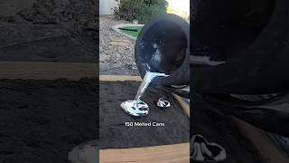 Making metal sphere from melted aluminum cans #diy #recycle