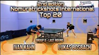 Top 20 Group D Lukas Bosbach vs Ivan Kahn - Nomuratrickshots international #tabletennis