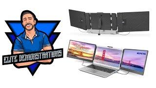 KEFEYA Laptop Screen Extender, 14" Triple Screen Laptop Monitor Extender