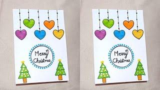 Christmas greeting card making ideas // DIY Merry Christmas card easy // How to make Christmas card