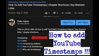 How To Add YouTube Timestamps | Chapter Shortcuts | Key Moment Links