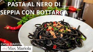 PASTA AL NERO DI SEPPIA CON BOTTARGA DI TONNO - FACILE -Chef Max Mariola