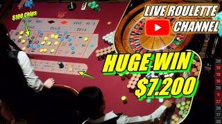  LIVE ROULETTE | HUGE WIN 7.200 In Real Casino  $100 Chips Inside Exclusive  2025-01-12