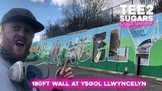 THE BIGGEST GRAFFITI MURAL EVER 180ft - Ysgol Llwyncelyn (seen from space)