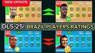 DLS 24 | BRAZIL PLAYERS RATINGS IN DLS 25 | NEW PLAYER RATINGS | Dream League Soccer 2024 .