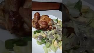 Oven baked chichen with Sesame salad dressing