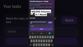 100,000 Followers In 1 Month Tapswap Code | how I gained 100,000 Followers In 1 Month #tapswapcode