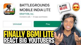 Finally Battlegrounds Mobile India Lite Version  Reaction Big YouTubers | Pubg Lite