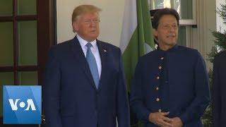 US President Donald Trump Greets Pakistan's Prime Minister Imran Khan at the White House