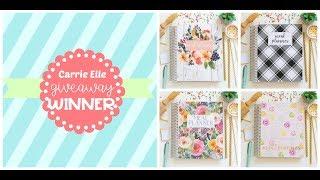 CARRIE ELLE PLANNER GIVEAWAY WINNER ANNOUNCED