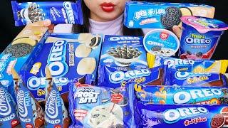 OREO PARTY! ASMR OREO ICE CREAM, OREO ENROBED WHITE, OREO WAFER ROLL, SOFTCAKE, FIZZY, RED VELVET