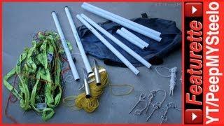 Outdoor Volleyball Net Equipment Set by Spalding w/ Adjustable Pole Height & Court Boundary Cords