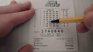 Wieder einen Euro Jackpot Schein auswerten