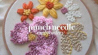 Punch needle embroidery create texture with different types of stitches