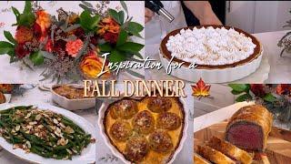 Fall Dinner Inspiration-Hasselback Potato Gratin | Beef Wellington | Green Beans | Sweet Potato Pie