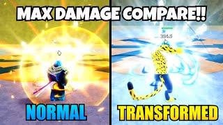 Comparing Normal vs Transformed Leopard Max Damage!! [ Blox Fruits Update 17.3]