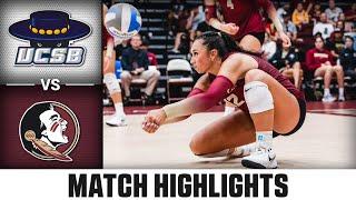 UC Santa Barbara vs. Florida State Match Highlights | 2024 ACC Volleyball