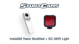 Insta350 Nano with StuntCams Modified Lens + SC36IR Light Night Vision 360° Video