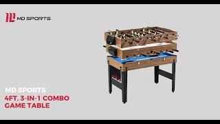 MD Sports 4 Ft. 3-in-1 Combo Game Table