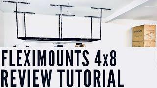 FLEXIMOUNTS Overhead Garage Storage Rack - REVIEW & HOW To Install