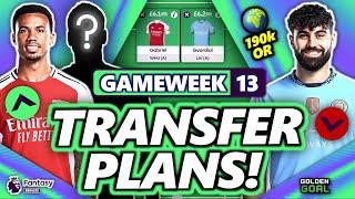 MY FPL GAMEWEEK 13 TRANSFER PLANS! | Fantasy Premier League 24/25