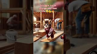 Struggle, try to change your own life.#cat #smartcat #shorts #ai