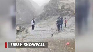 Fresh Snowfall At Zero Point Along Zojila-Drass Axis On Srinagar-Leh Highway