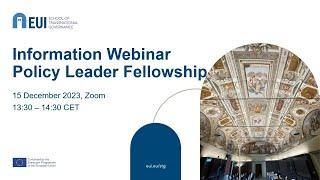 Policy Leader Fellowship Online Information Session 2023