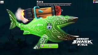 UNLOCKED BASKING SHARK NEW SKIN, KORA SKIN - HUNGRY SHARK WORLD NEW UPDATE