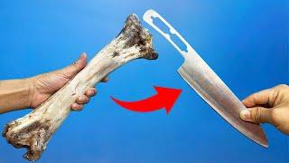 I restored a RUSTY machete and made it shine using only a BEEF BONE | Holic Unknowns