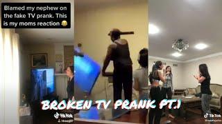 BROKEN TV PRANK - tiktok compilation pt.1