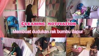 cleaning motivation || beberes rumah dan membuat dudukan untuk rak bumbu dapur