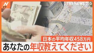 “日本の平均”年収458万円　あなたの年収教えてください！｜TBS NEWS DIG