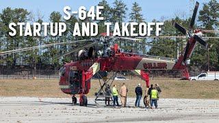 Sikorsky S-64E Skycrane Startup and Takeoff