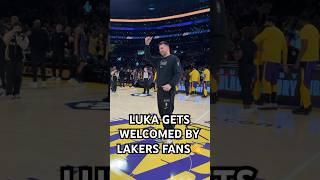 Luka Doncic gets welcomed by the Lakers fans for the first time