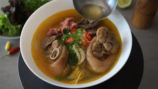 Vietnamese Spicy beef Noodle soup this way easy, quickly delicious recipe !!! #28