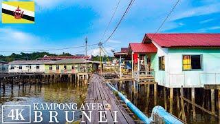 River Life in Kampong Ayer, Brunei Walking Tour 2023 | 4K