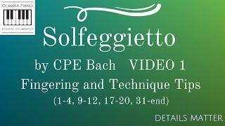 How to Play Solfeggietto by CPE Bach - Practice tips VIDEO 1 (m. 1-4, 9-12, 17-20 and 31-35)