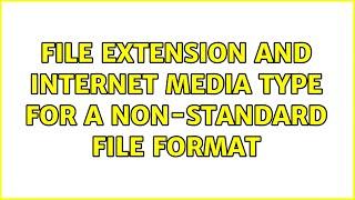 File extension and Internet media type for a non-standard file format (2 Solutions!!)