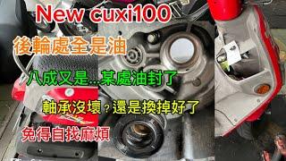 New cuxi100後輪全是油 八成又是油封壞了？