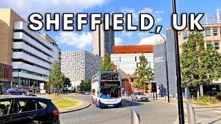 Sheffield City Centre Summer Walking Tour and Travel Guide - 4K (Full Video)