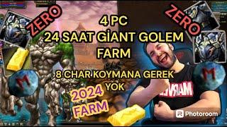 KNİGHT ONLİNE ZERO DA 4 PC İLE 24 SAAT GİANT GOLEM FARMI YAPTIK 2024 GÜNCEL FARM SLOTLARI DENEME