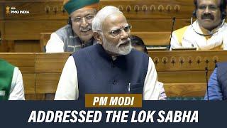 Prime Minister Narendra Modi addresses the Lok Sabha