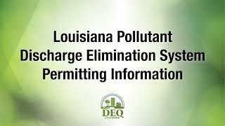 Louisiana Pollutant Discharge Elimination System Permitting Information