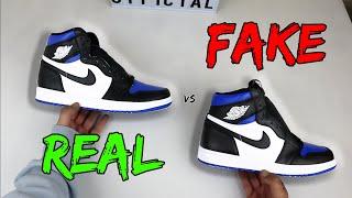 REAL VS FAKE! NIKE JORDAN 1 ROYAL TOE COMPARISON + GIVEAWAY!