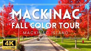 FALL COLOR TOUR ON MACKINAC ISLAND!  | Peaceful Music for Relaxing and Focus - No talking, Fall 4K